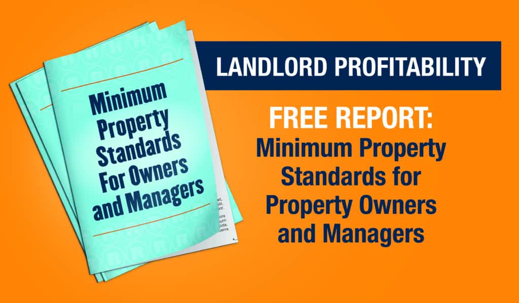 Cover of the free report on minimum property standards for property owners and managers