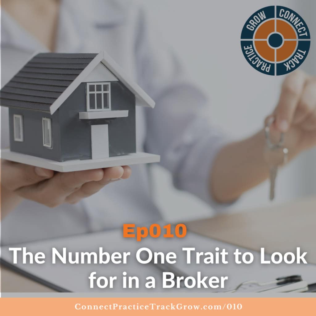 A broker holding a model house and keys, on the number one trait to look for in a broker