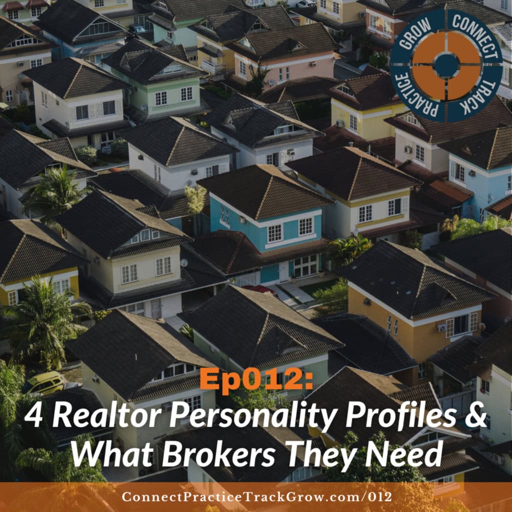 Rows of suburban houses seen from above, on four Realtor personality profiles and the brokers they need