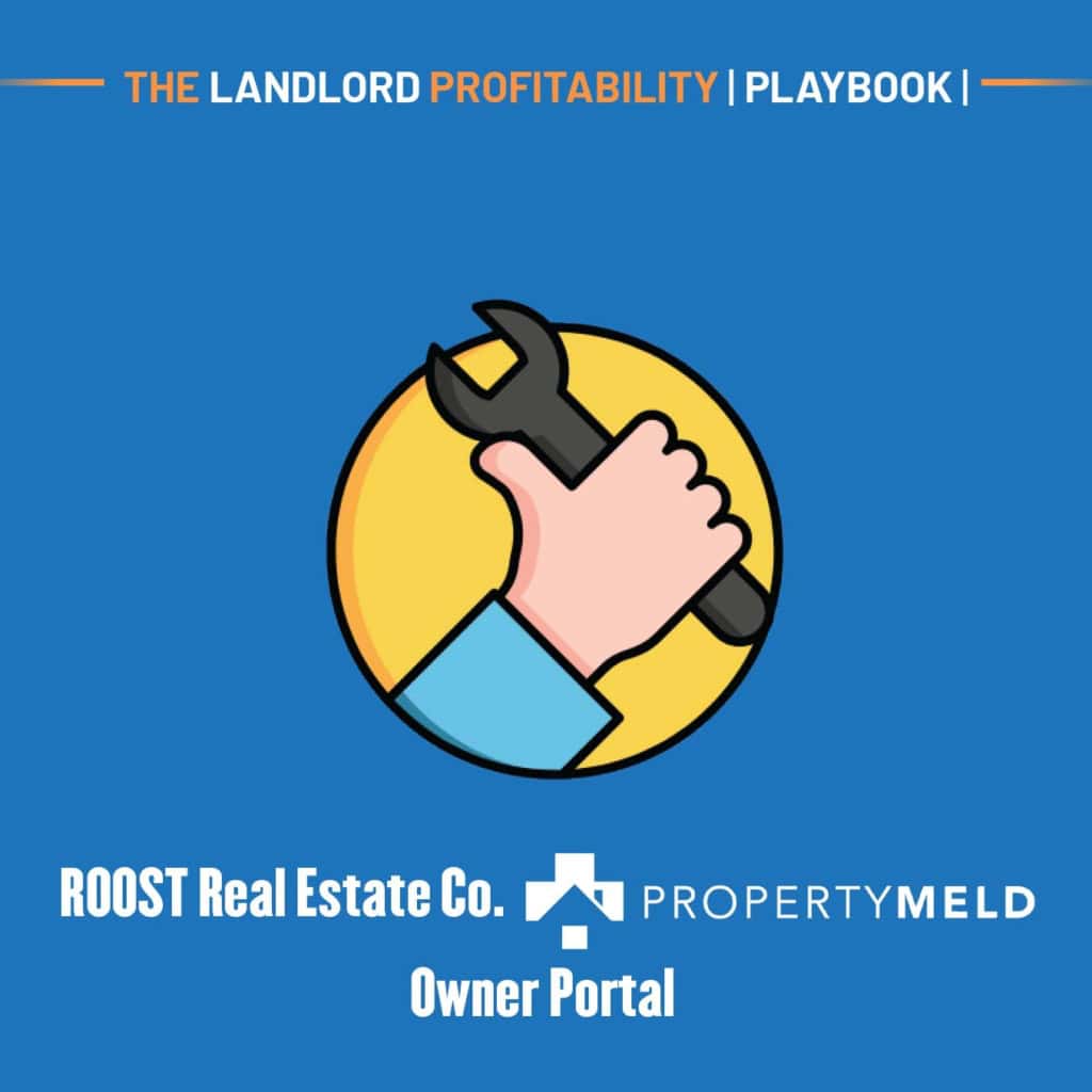 A hand with a wrench for the Property Meld maintenance portal ROOST provides to rental property owners