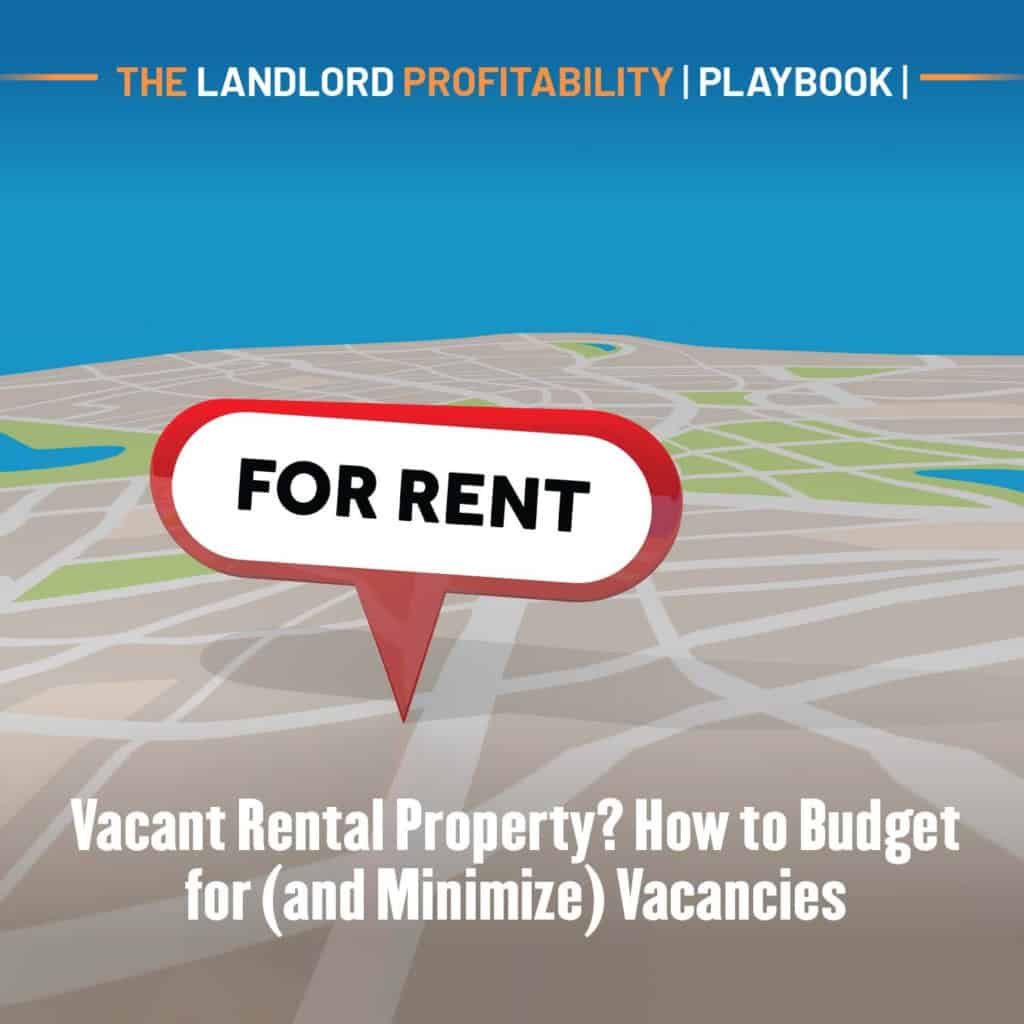 A For Rent pin dropped on a city map, for budgeting around and minimizing rental property vacancies