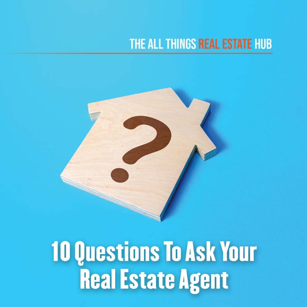A wooden house cutout marked with a question mark, for the 10 questions to ask your real estate agent