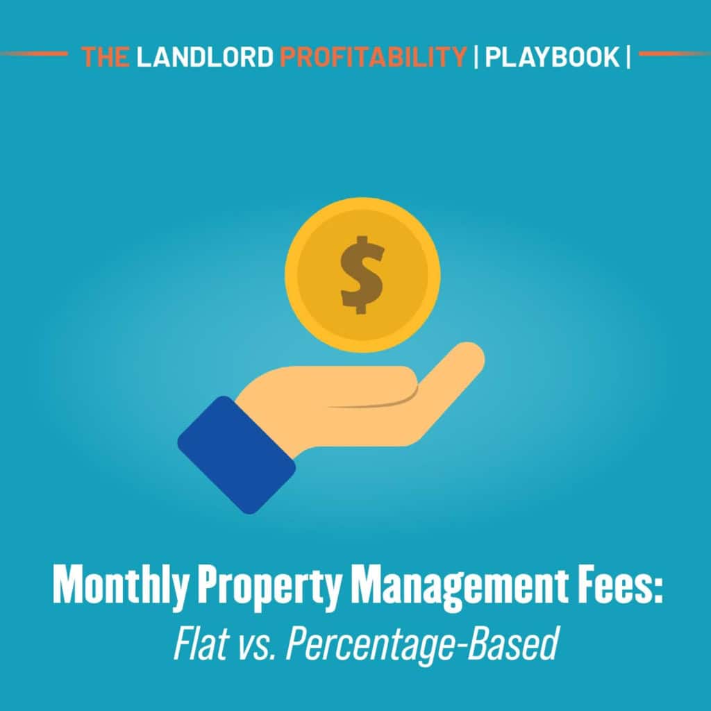 A hand holding a gold coin, for monthly property management fees compared flat against percentage-based